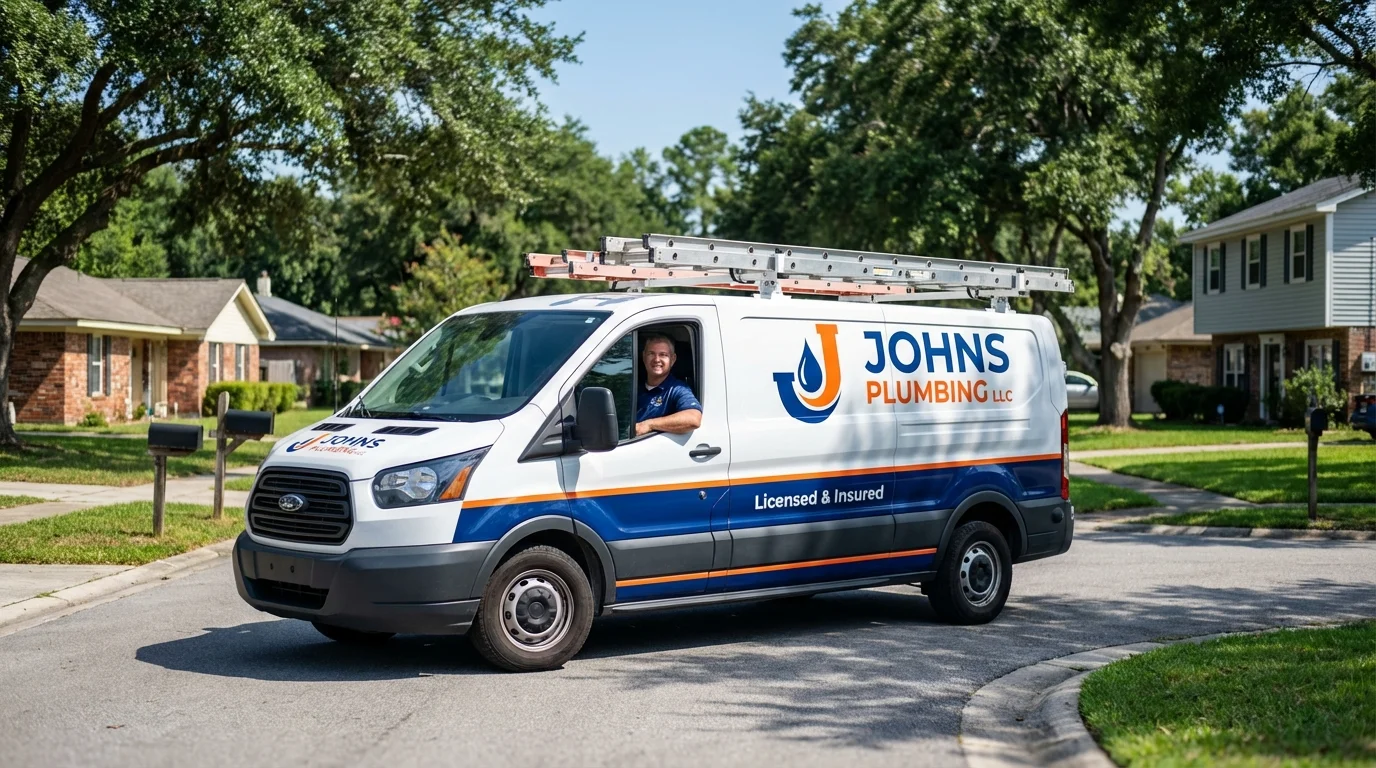 Johns Plumbing LLC service van in Union Springs, AL
