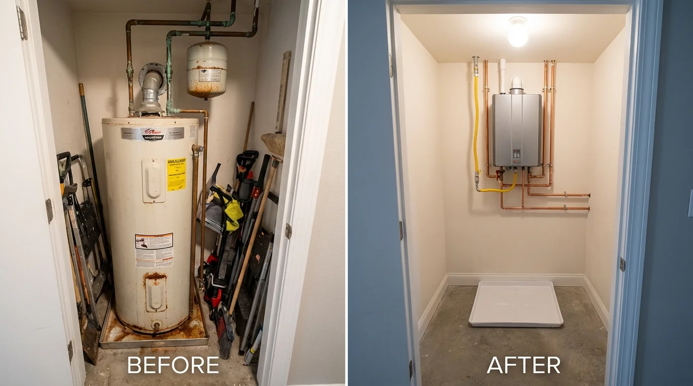 Tank water heater versus wall-mounted tankless unit comparison for Union Springs, AL homeowners